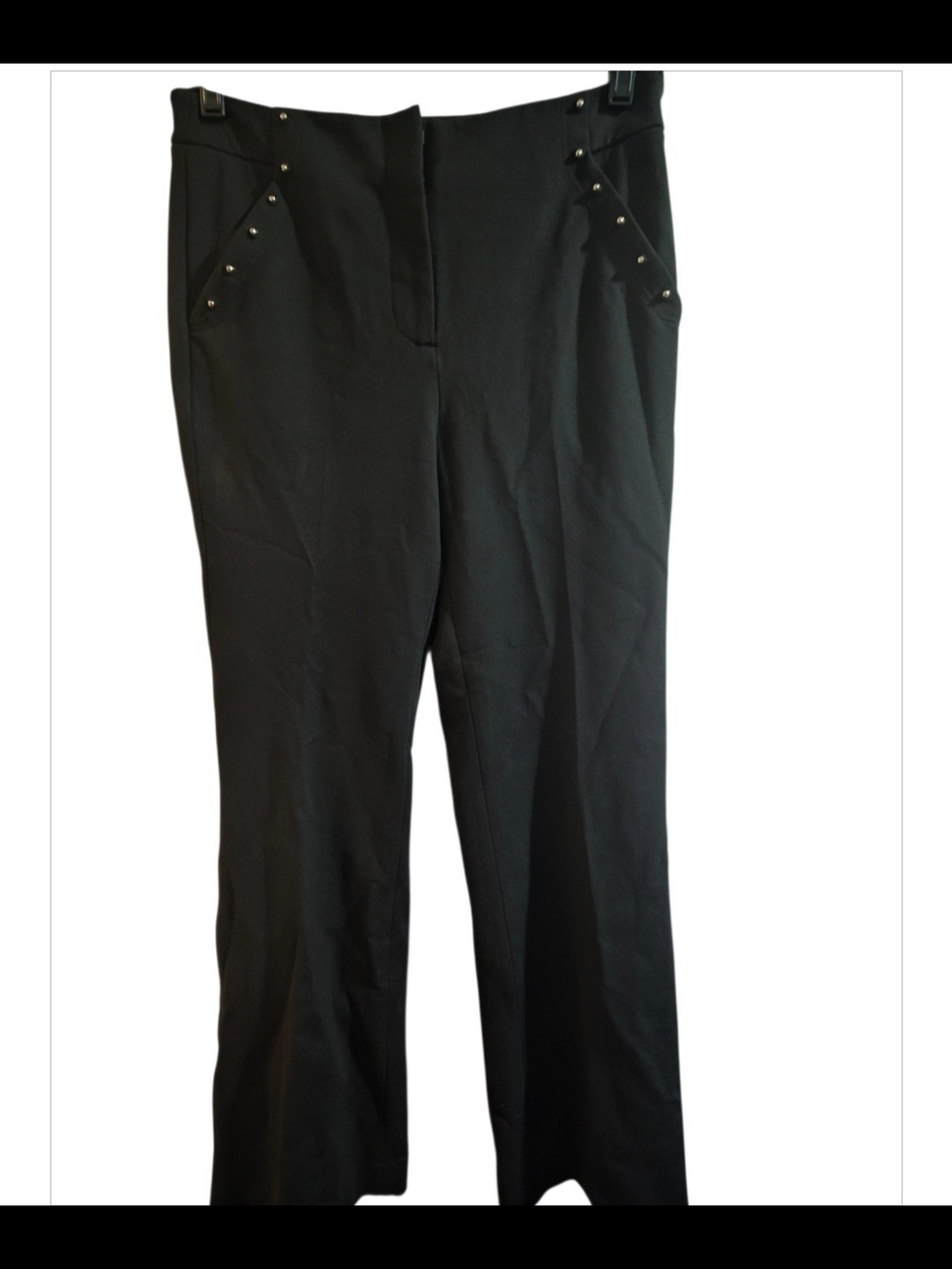 NWT White House Black Market The Slim Flare Black Ponte Pants Size 6R